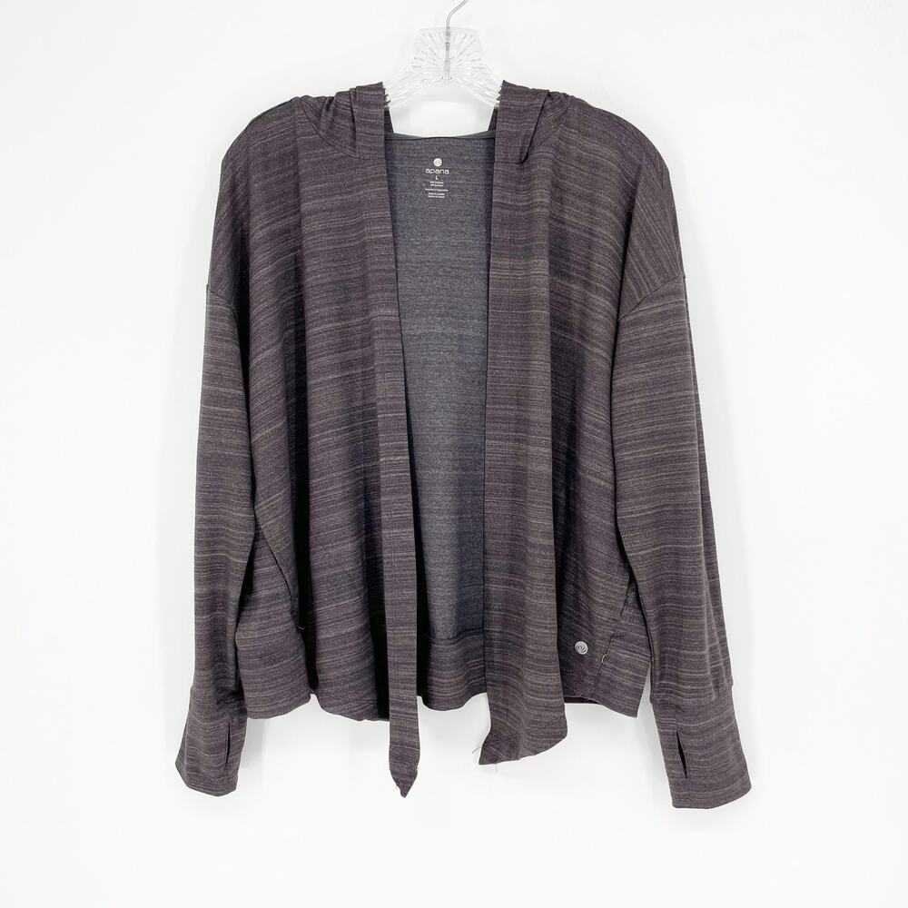 Apana Open Front Hooded Cardigan Size Large